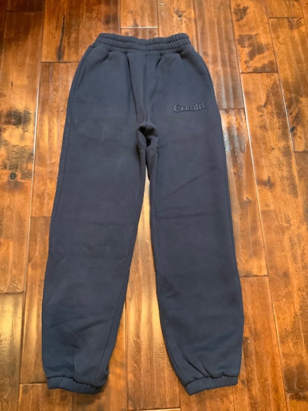 Comfrt Obsidian Black Minimalist Sweatpants, Size XS